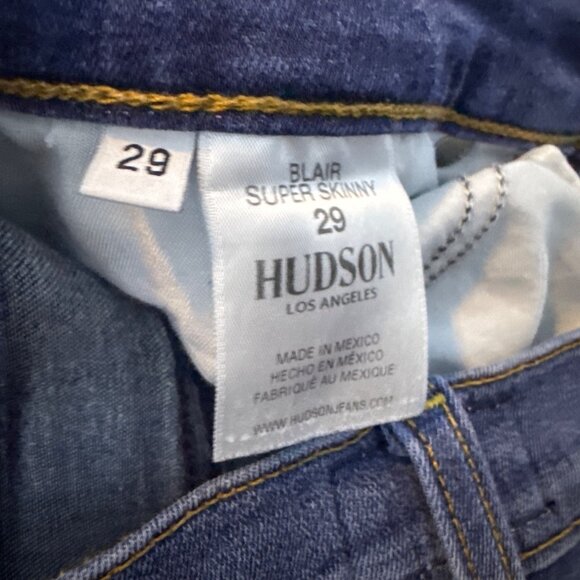 Hudson Blair Super Skinny Jeans Womens Size 29 Dark Wash Stretch Denim Made In M - Picture 6 of 6